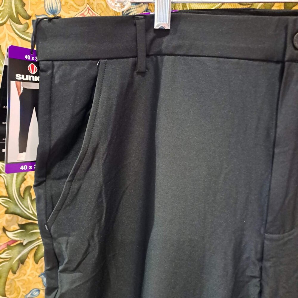 Mens black dress pants plus size 40 x 30